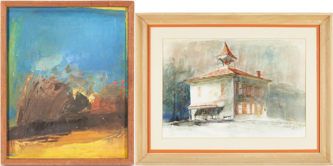 2 Carl Sublett Paintings, incl. Vergura Schoolhouse and (1 of 20)