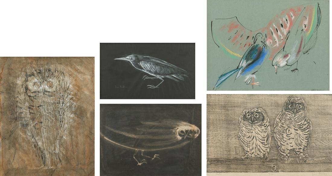 5 Bird Related Works on Paper, incl. Dan Miller (1 of 20)