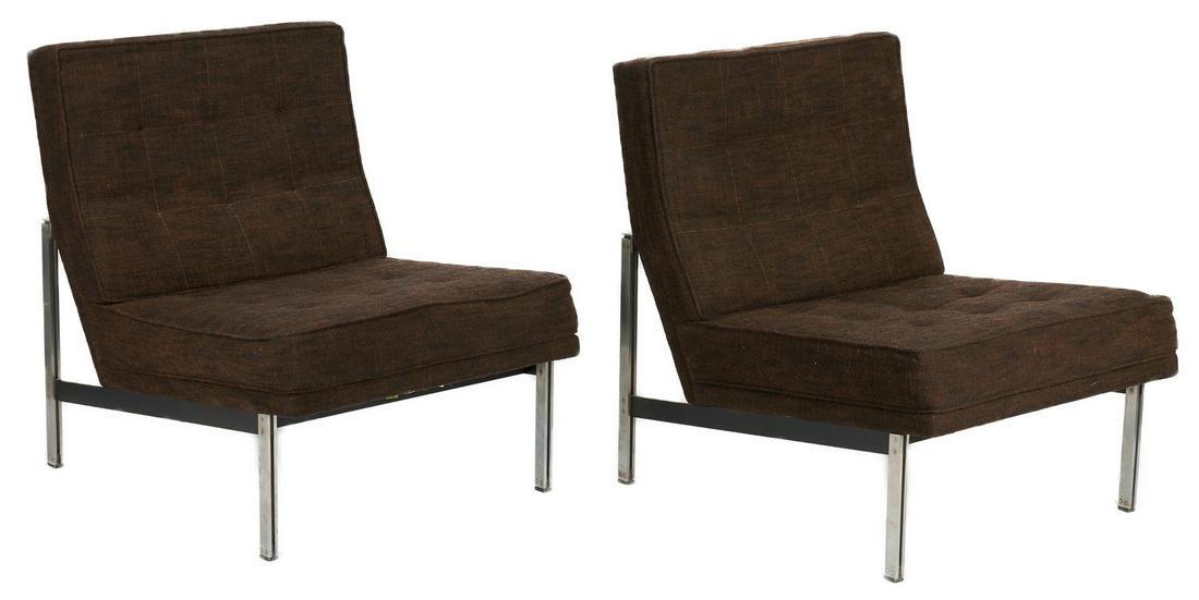 Pair Mid-Century Knoll Parallel Bar Slipper Chairs (1 of 10)