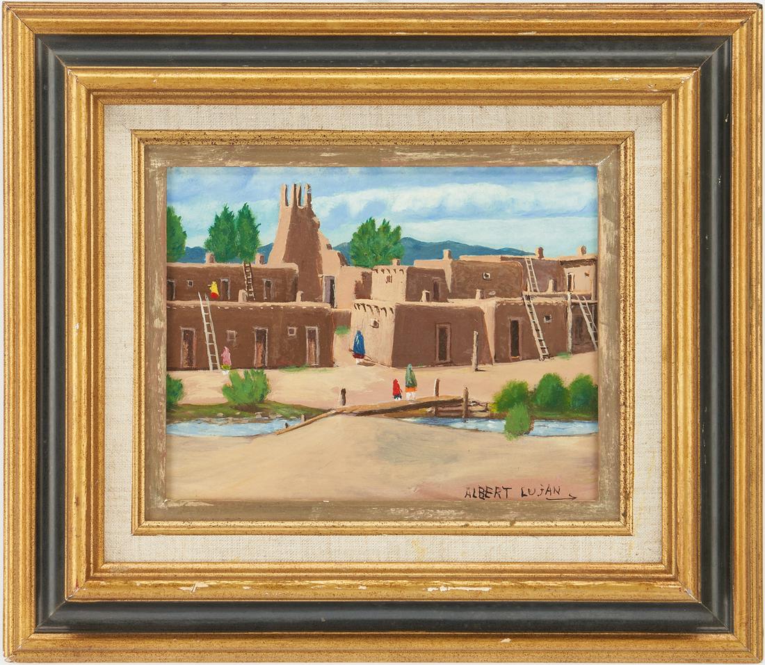 Albert Lujan O/B Painting, Taos Pueblo (1 of 9)