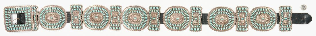 Native American Navajo Needle Point Concho Belt, Ivan (1 of 8)