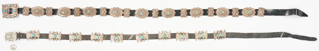 2 Native American Silver & Turquoise Concho Belts, (1 of 16)