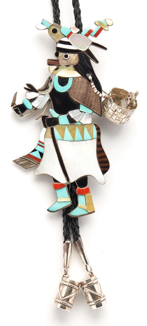Large Eddie Beyuka Zuni Dancer Bolo Tie, Ogre (1 of 9)