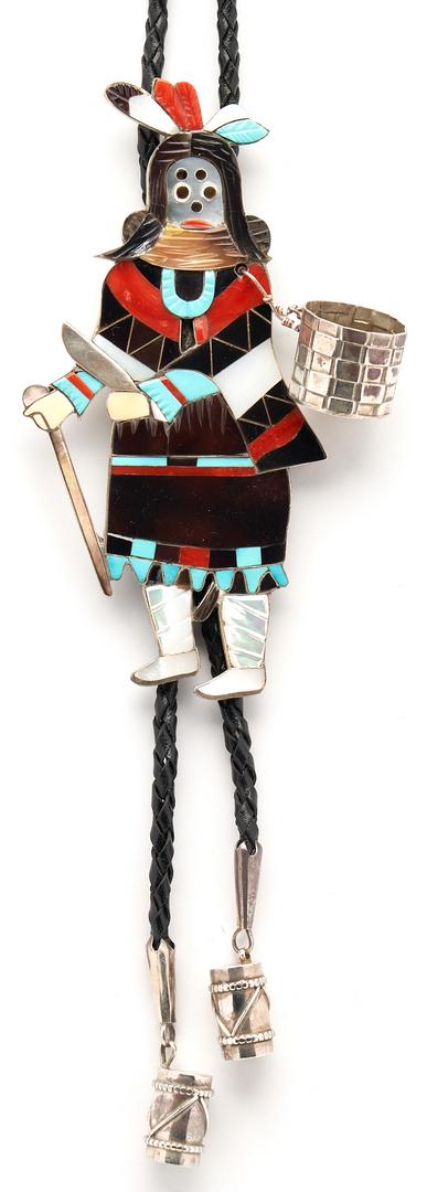 Large Eddie Beyuka Zuni Dancer Bolo Tie, Ogre (1 of 9)