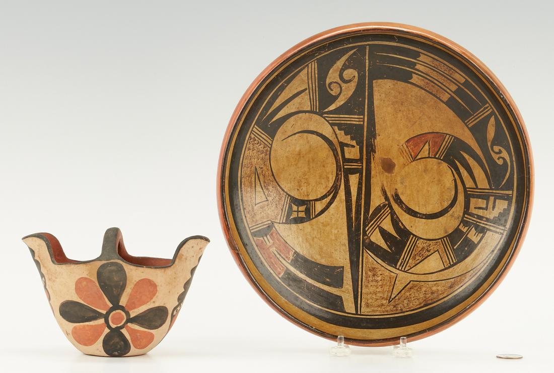 2 Native American Pottery Items, Bowl & Pitcher (1 of 20)