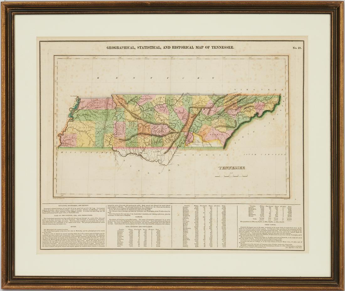 Tennessee Map, Lucas, Carey, & Lea, 1822 (1 of 6)