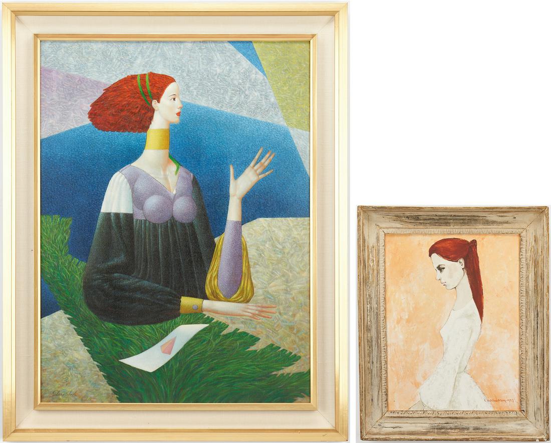 2 Oil Paintings of Women w/ Red Hair, incl. Keith (1 of 16)