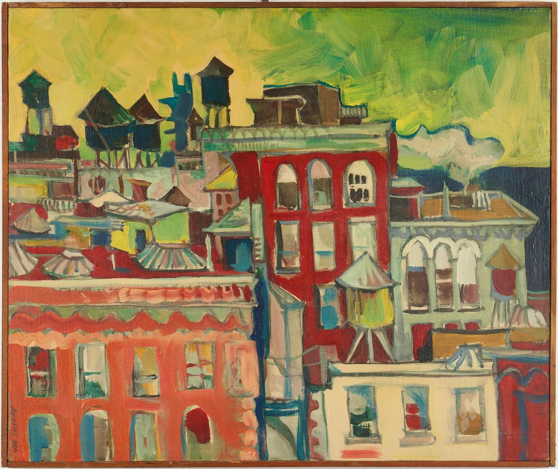 Jon Carsman Acrylic Cityscape Painting, Watchtowers (1 of 9)