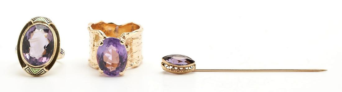 2 14K Amethyst Rings & 10K Amethyst Pin (1 of 11)