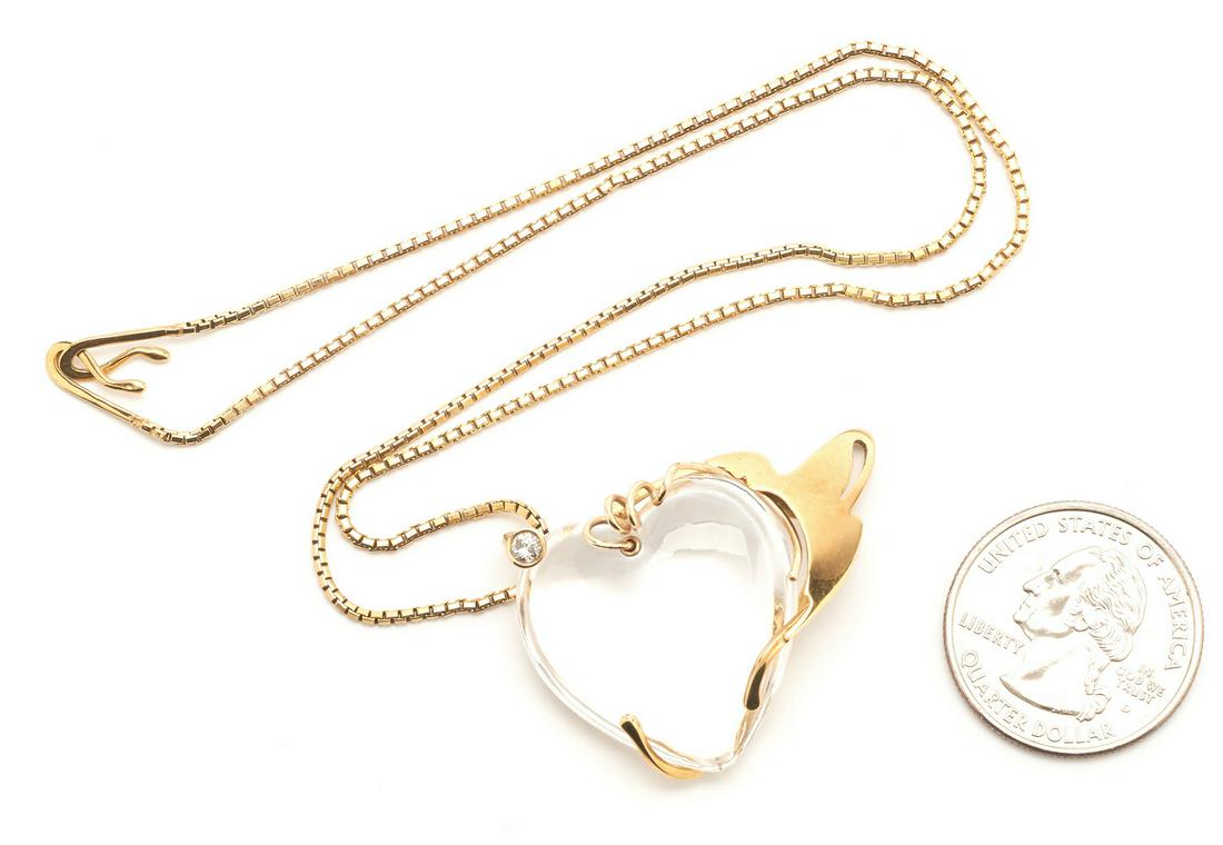Michael Tomlinson 18K Necklace & Glass Heart Pendant (1 of 5)