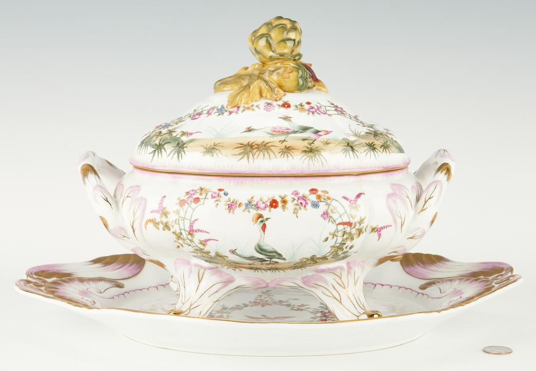 Sevres Style Porcelain Tureen & Underplate (1 of 20)