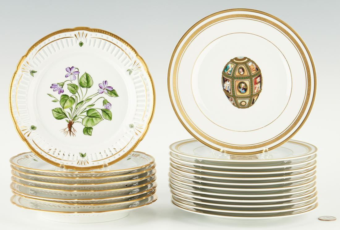 12 Limoges Faberge & 8 Danish Dessert Plates (1 of 12)