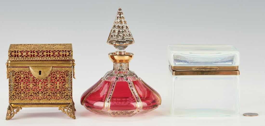 3 Continental Glass Vanity Items, incl. Moser Perfume (1 of 16)