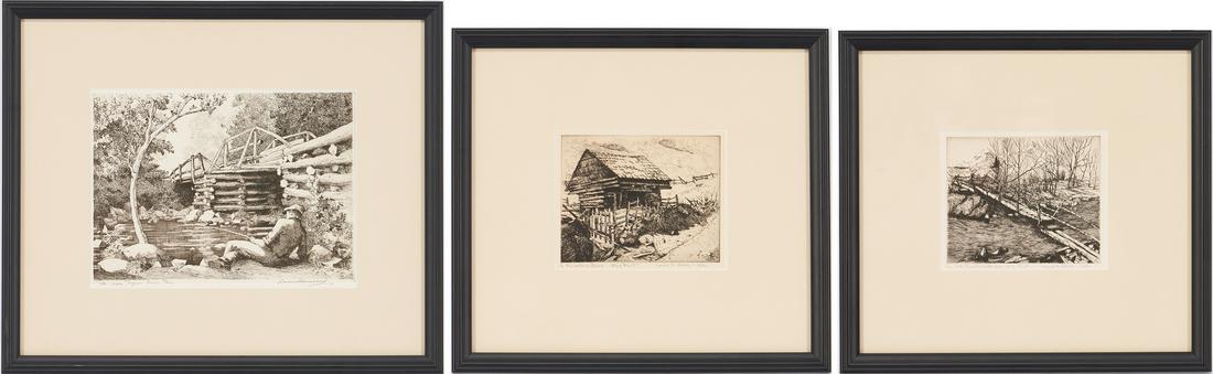 2 Louis Jones, 1 Leon Pescheret Smoky Mtn. Etchings, 3 (1 of 20)