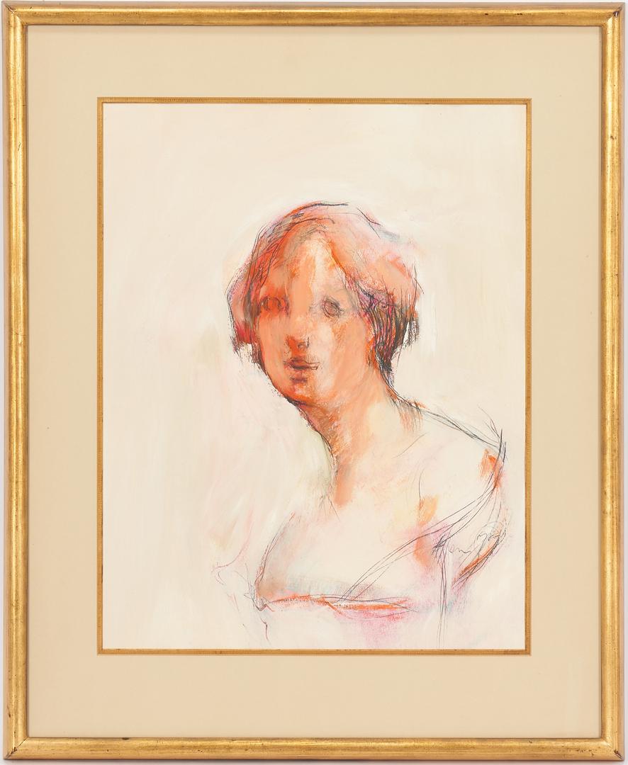 Jere Allen Mixed Media on Paper, Lady in a Gown (1 of 9)