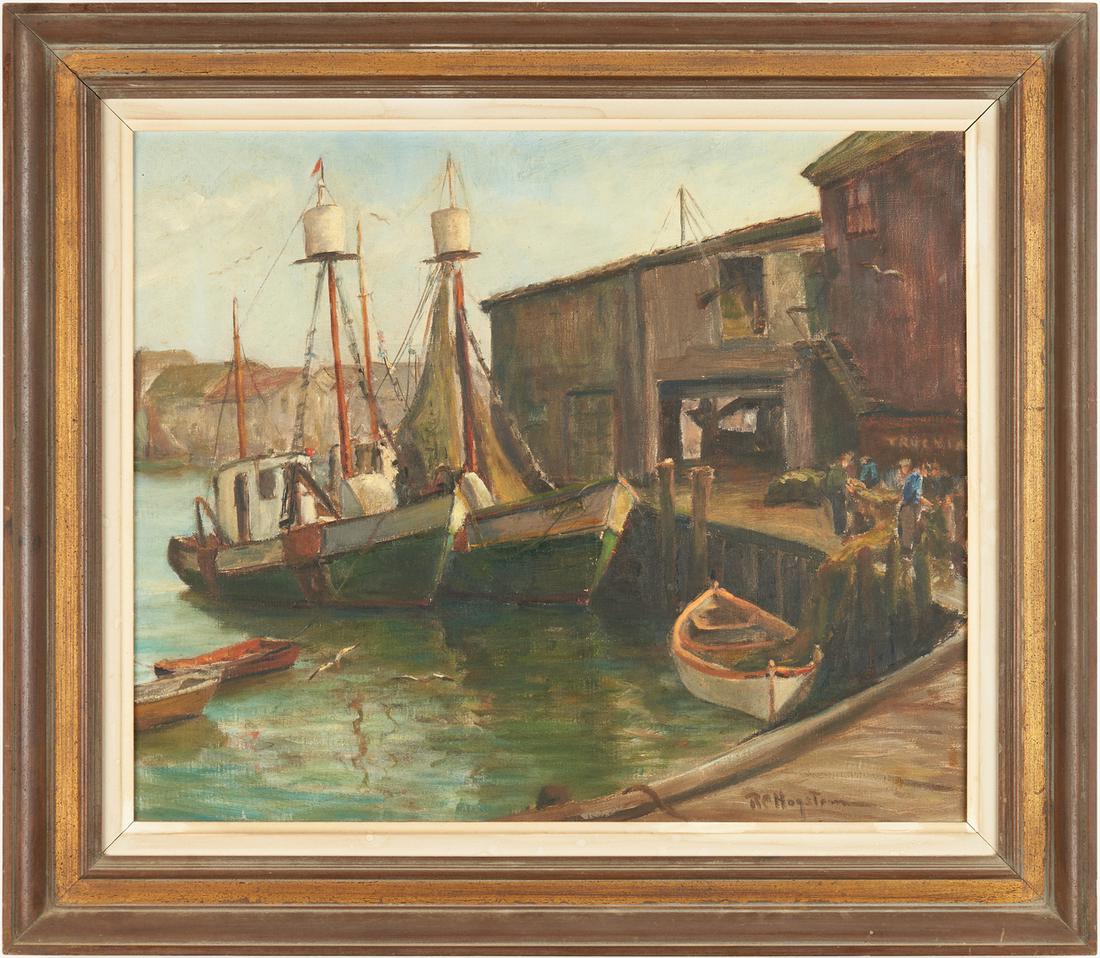 Ruth C. Hagstrom O/C Painting, Harbor Scene (1 of 12)