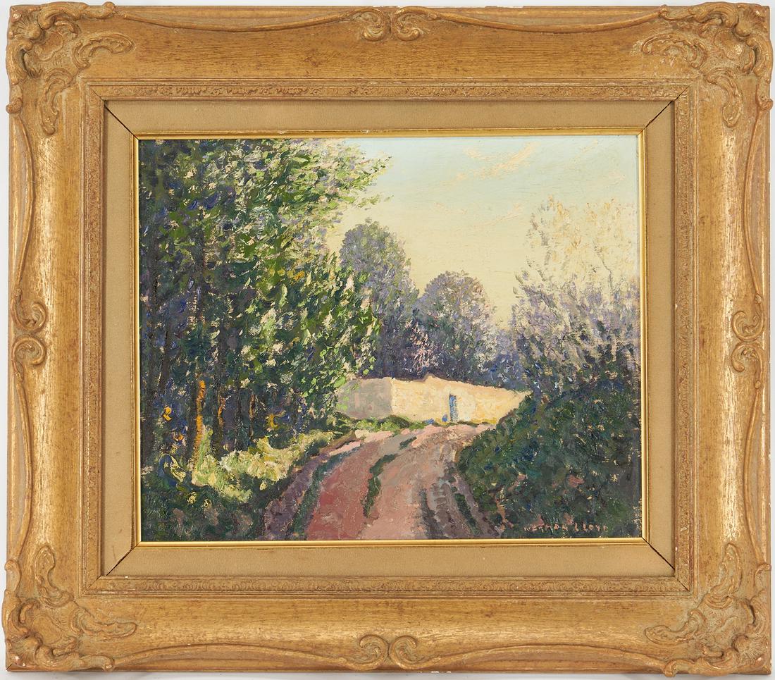 Norman Lloyd O/C Landscape Painting, Country Road (1 of 9)