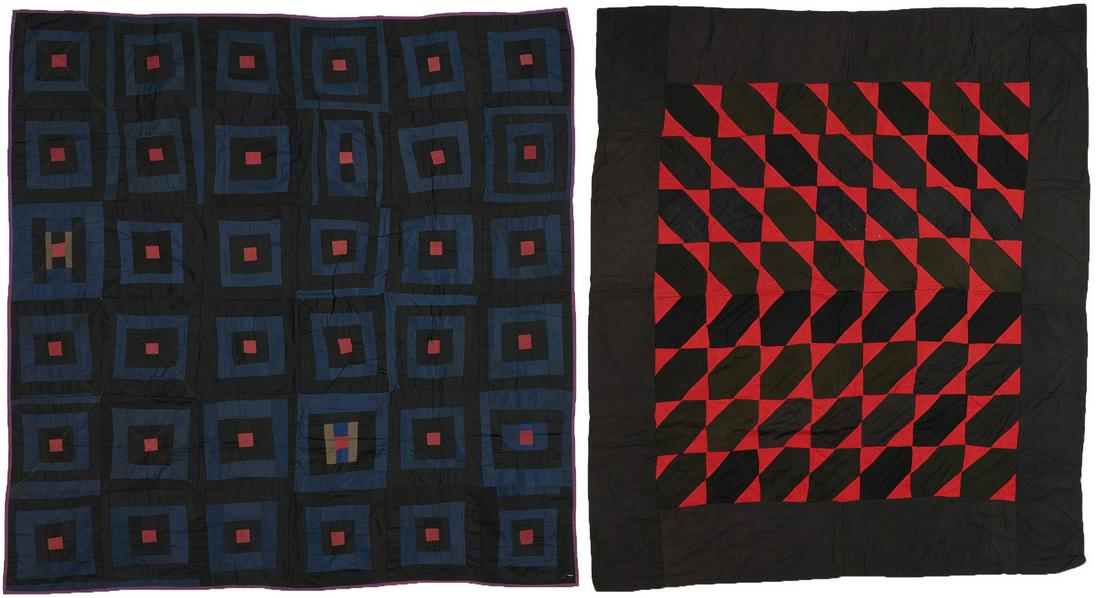 2 American Quilts inc. Log Cabin, Possibly Amish (1 of 20)