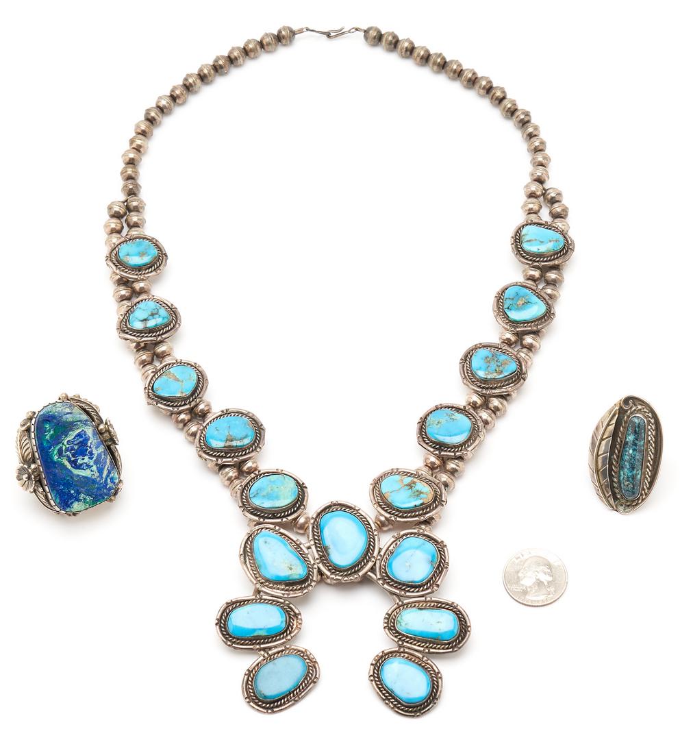 3 Native American Sterling & Turquoise Jewelry Items (1 of 18)