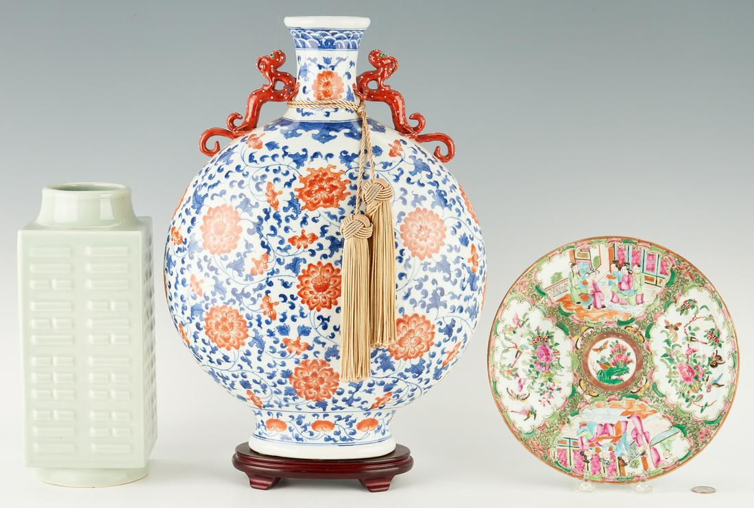 Chinese Porcelain Moon Flask, Cong Vase, and Rose (1 of 20)