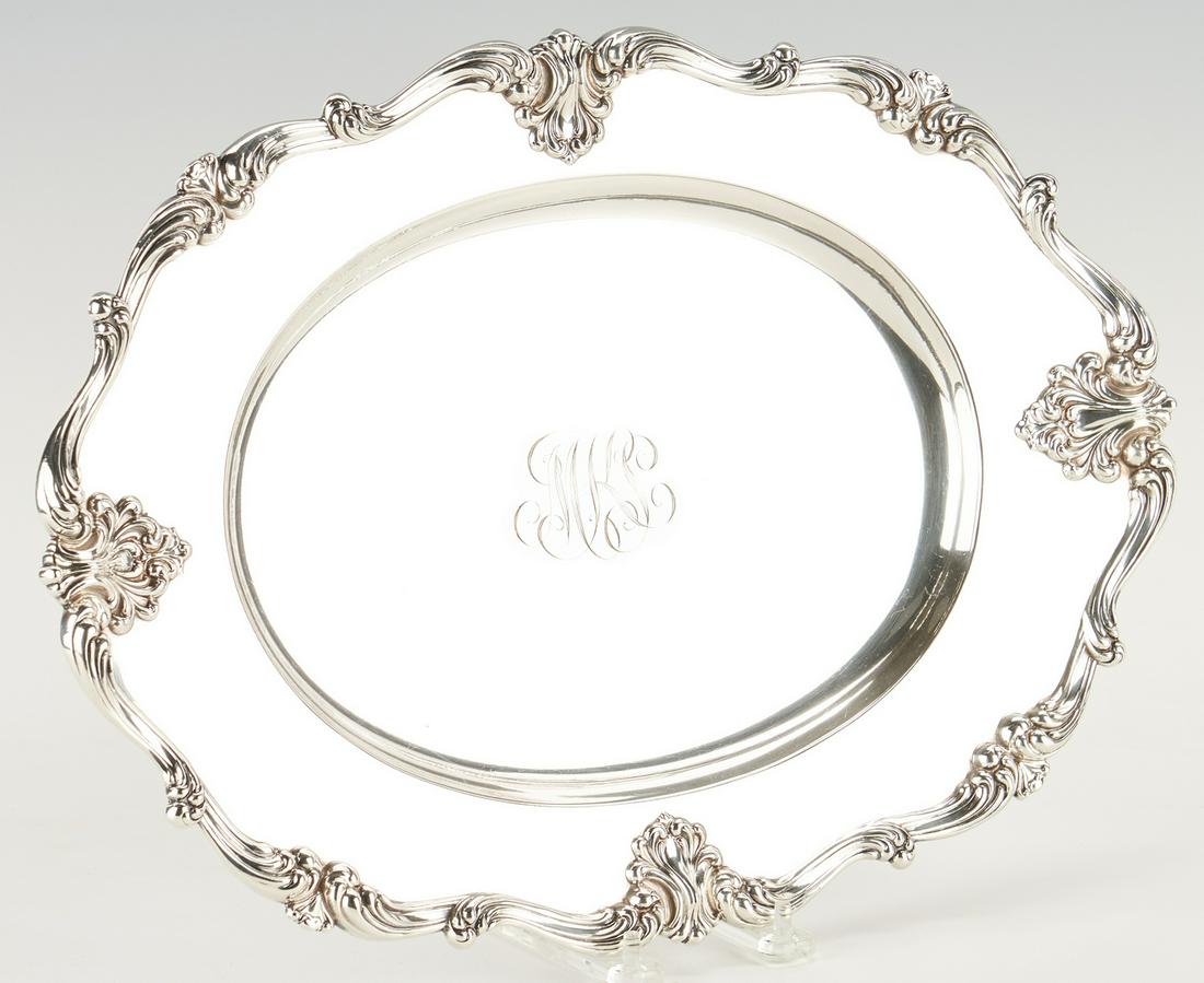 Whiting Oval Sterling Silver Tray w/ Rococo Border (1 of 5)