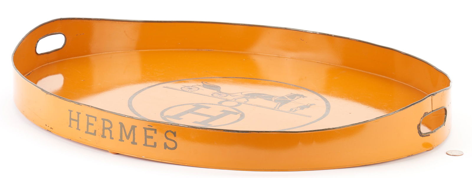 Hermes Orange Tole Logo Tray (1 of 6)