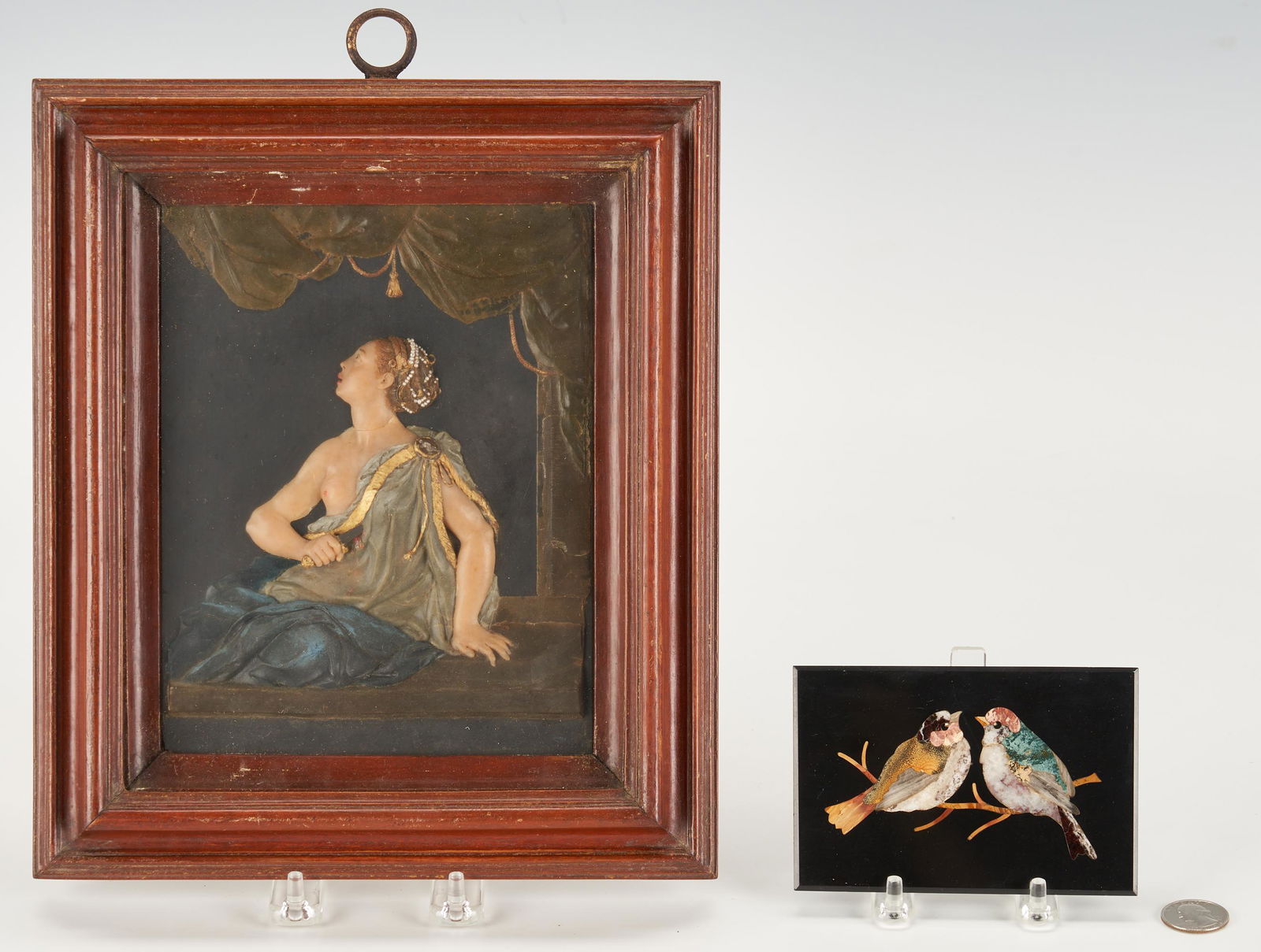 Wax Carved Death of Lucretia & Pietra Dura Paperweight, (1 of 9)