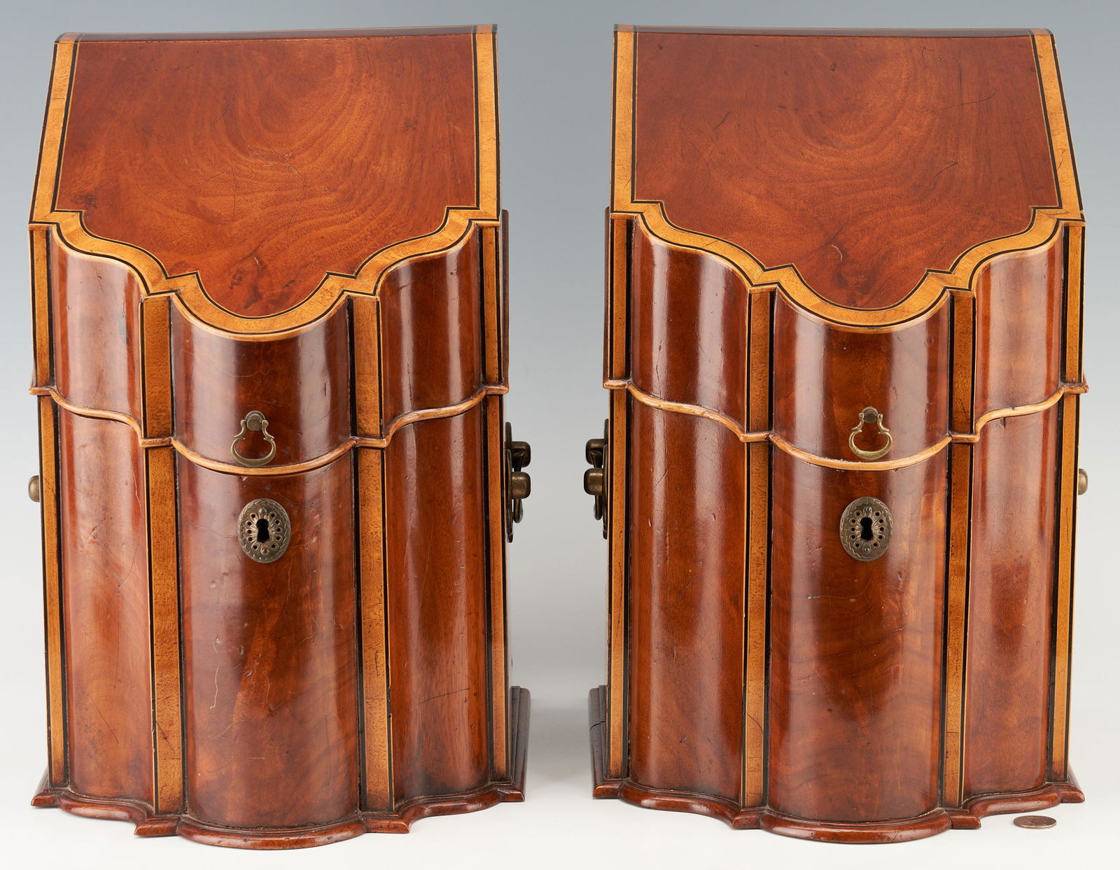 Pair of English Mahogany Knife Boxes (1 of 9)