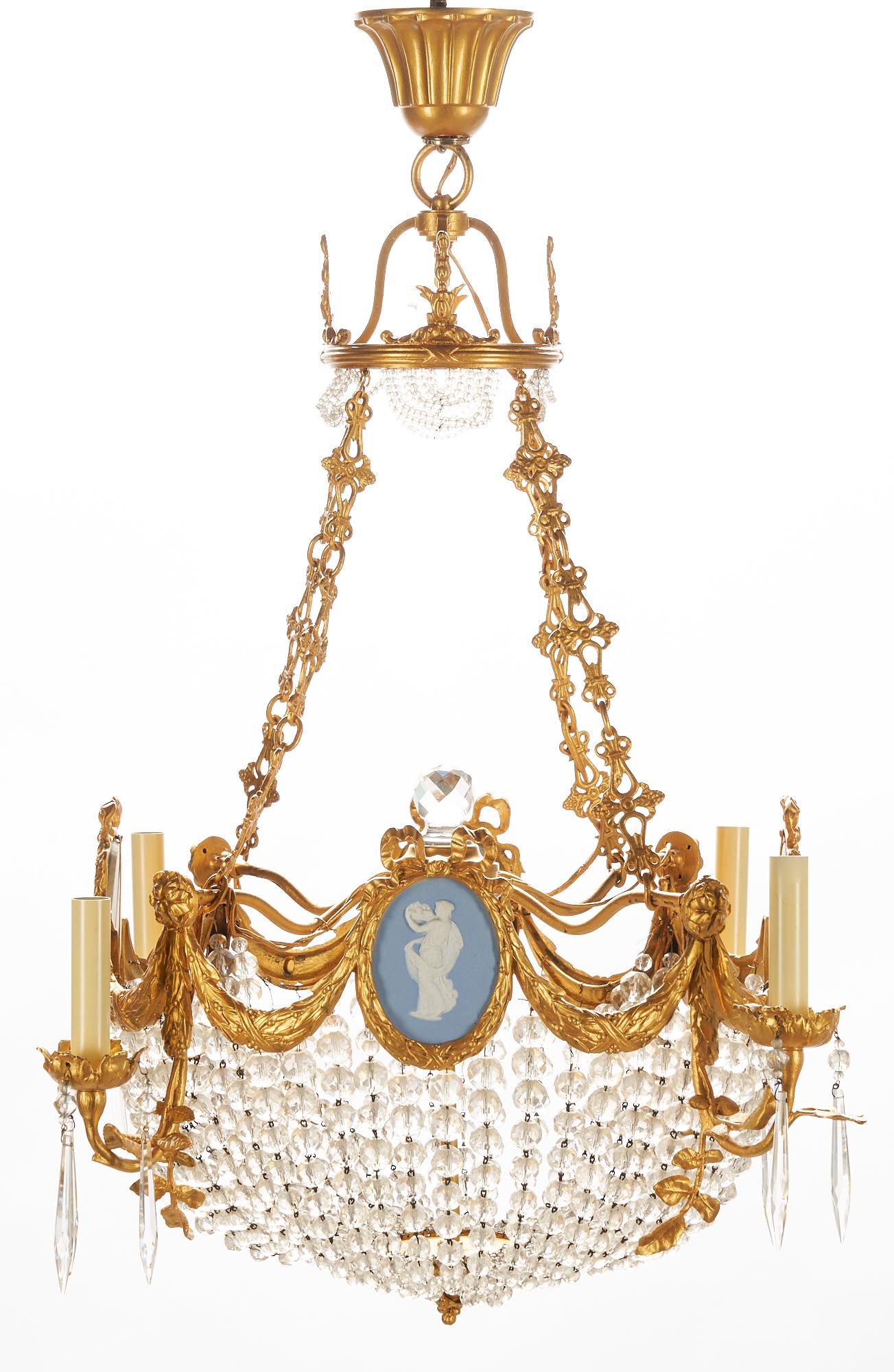 Ormolu Chandelier w/ Porcelain Plaques, Poss. Wedgwood (1 of 14)