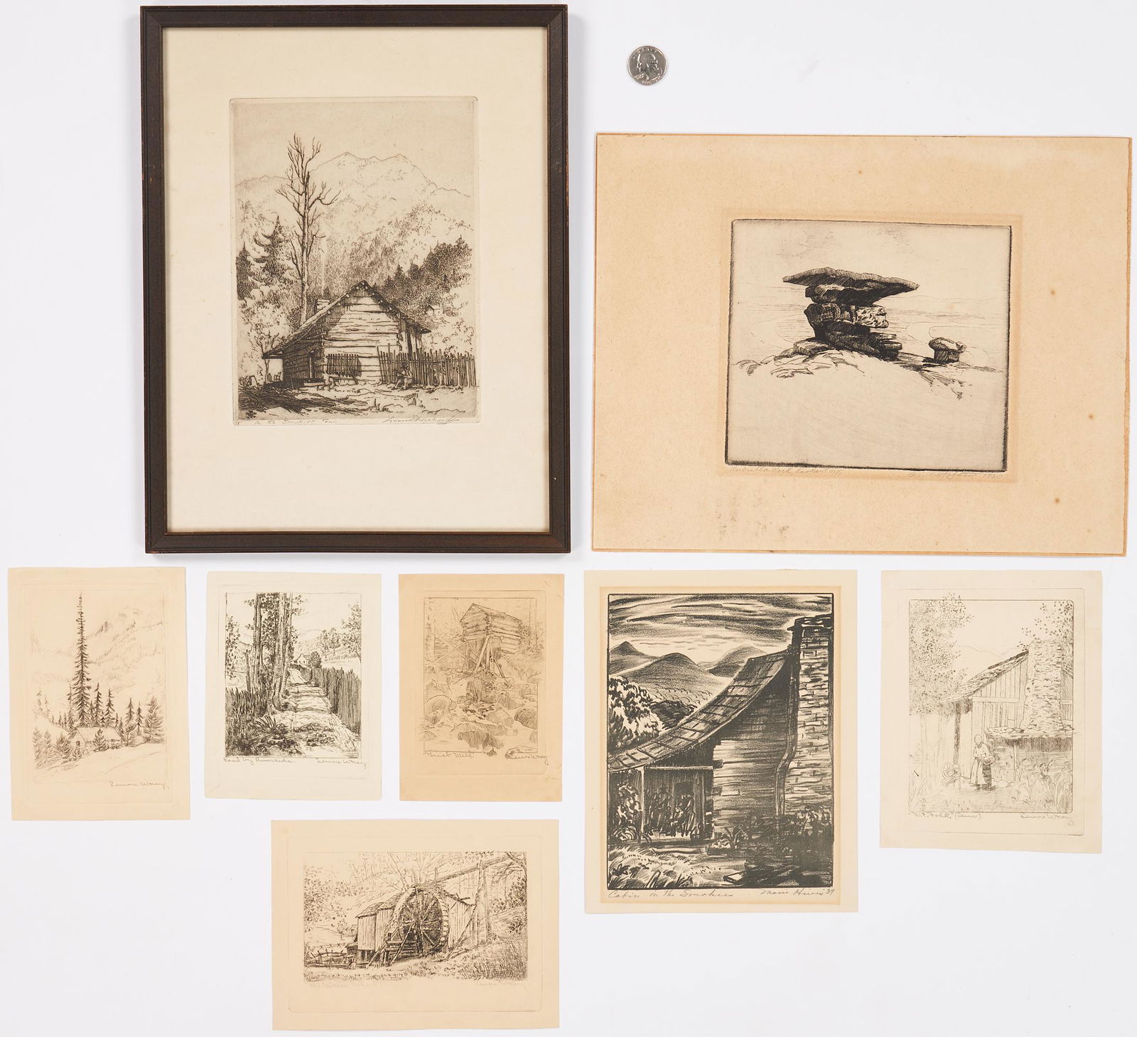 8 East Tennessee Works on Paper, incl. Leon Pescheret (1 of 20)