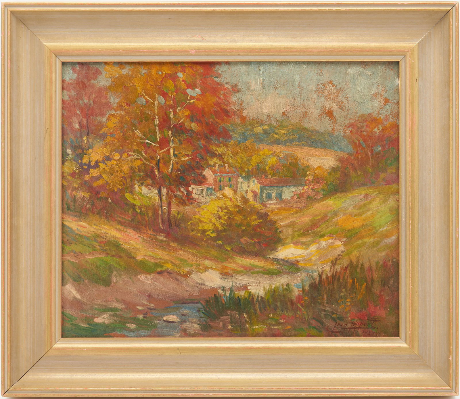 Leon Lippert O/B Painting, Farmhouse in Autumn (1 of 10)