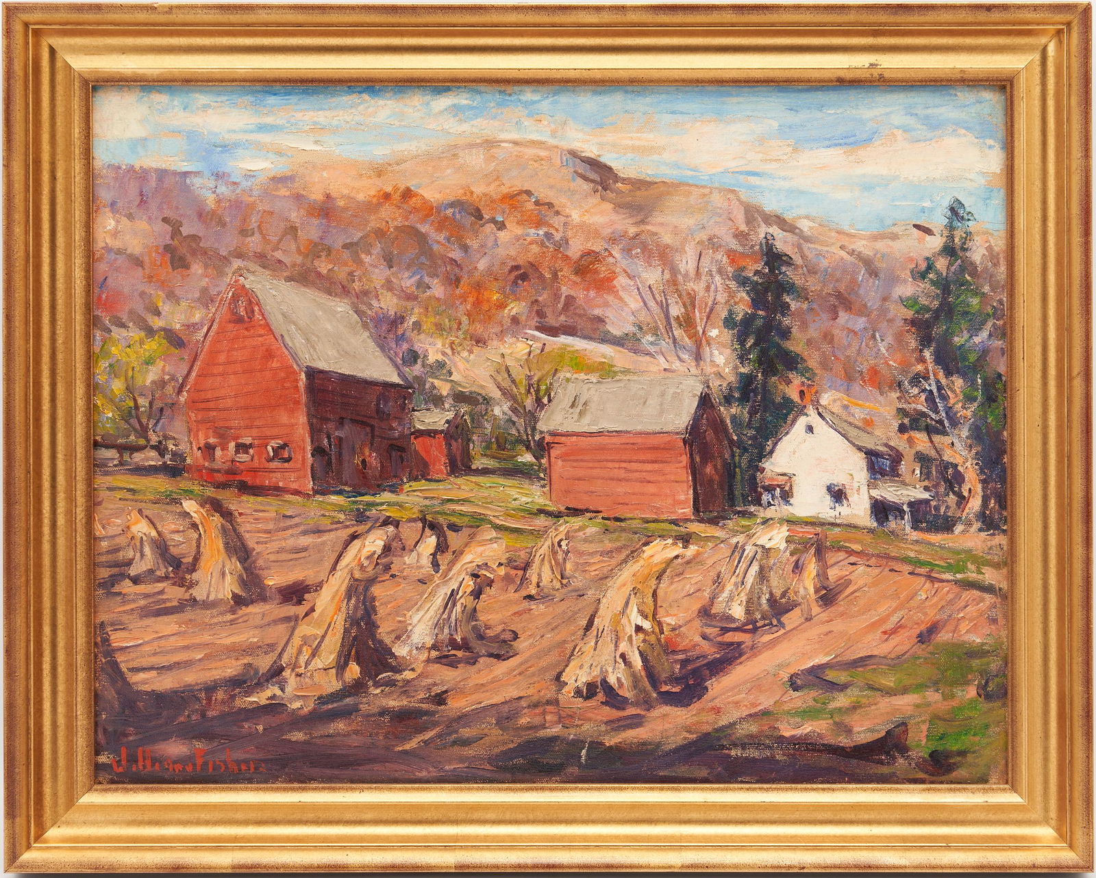 William Fisher O/C Painting, Fall Landscape with (1 of 8)