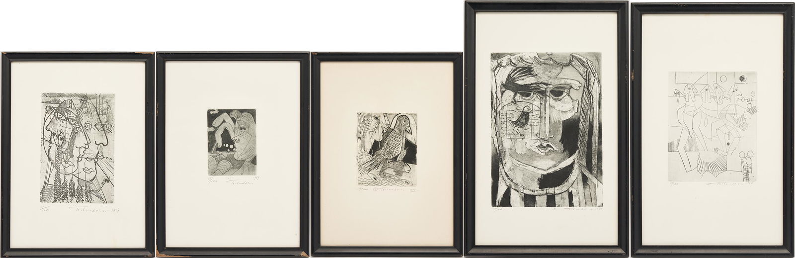 5 Nahum Tschacbasov Cubo-Surrealistic Etchings of (1 of 20)