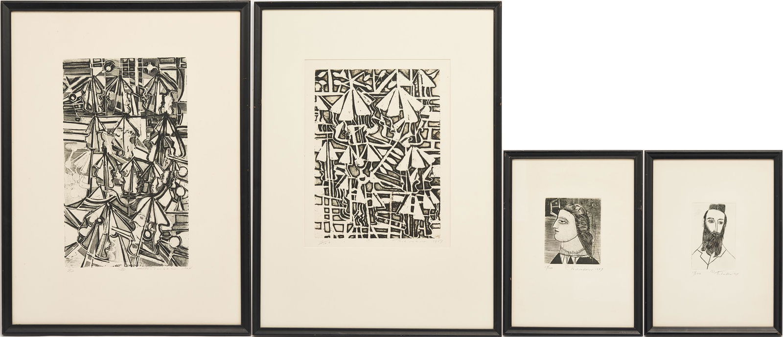 4 Nahum Tschacbasov Cubo-Surrealistic Abstract Etchings (1 of 20)