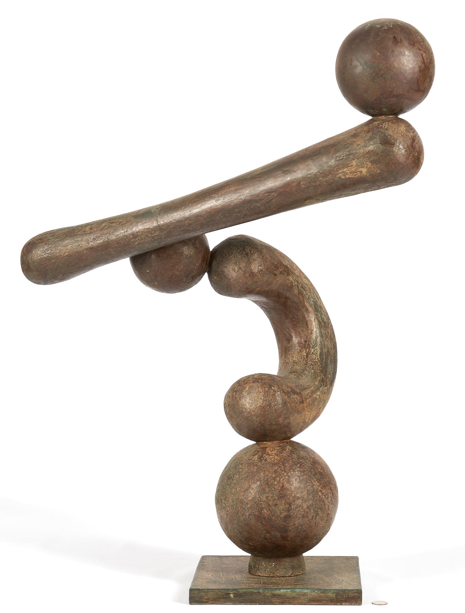 Bronze Abstract Sculpture by Andreas F. Loewy, Playtime (1 of 10)