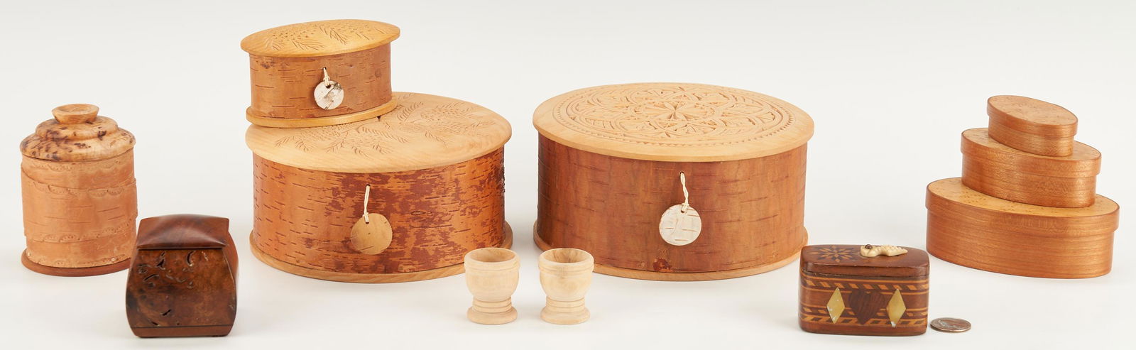 11 Folk Art Wooden Items, incl. Virgil McClelland & (1 of 19)