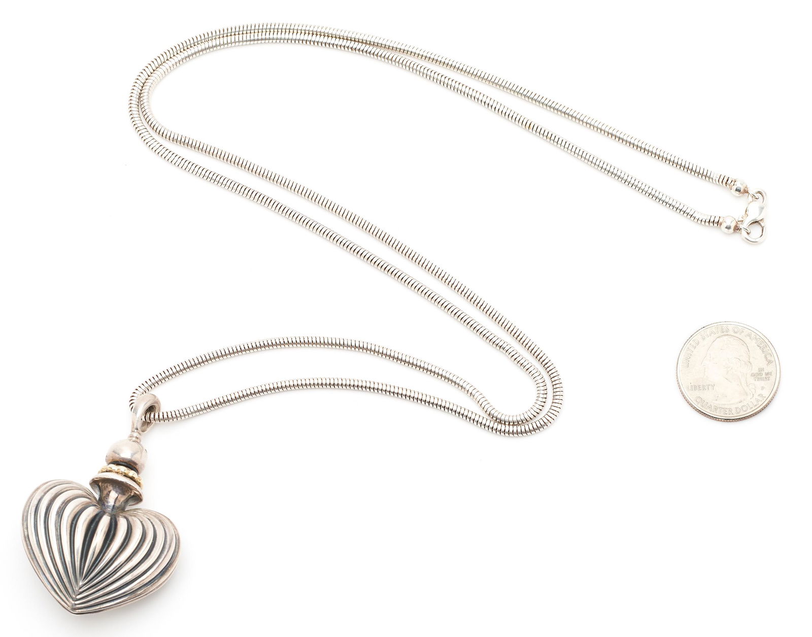 Sterling Silver & 18K Caviar Perfume Pendant Necklace (1 of 4)