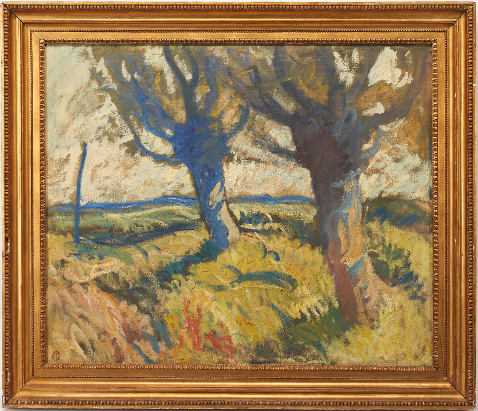 Large European School O/C, Landscape w/ Blue Trees (1 of 8)