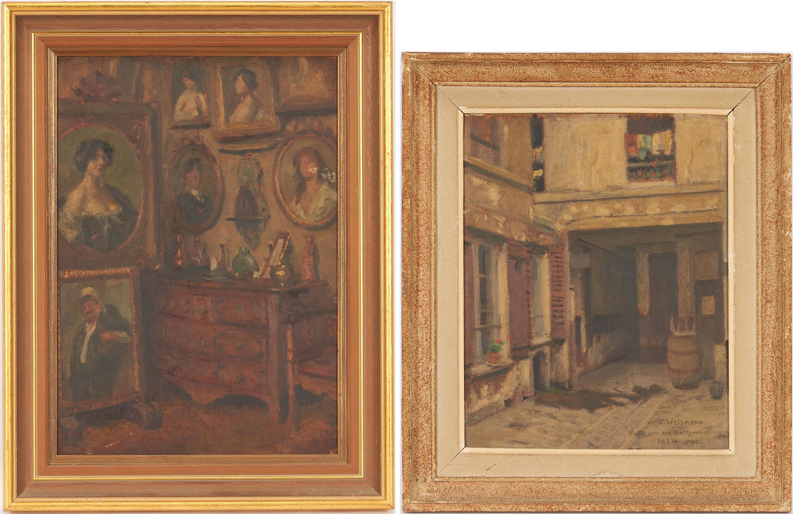 2 Jacques Weismann Oil Paintings, Interior and (1 of 14)