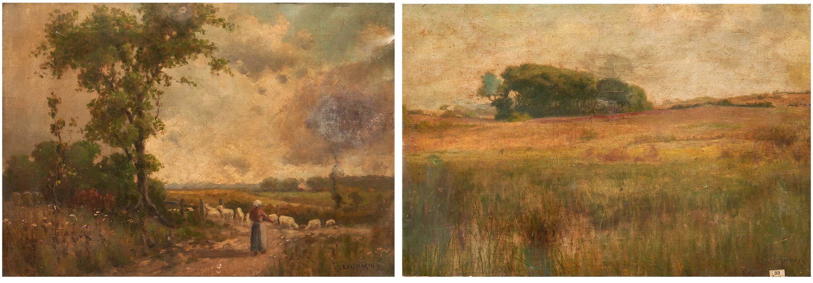 2 Unframed Landscapes, incl. Charles Francis Browne (1 of 15)