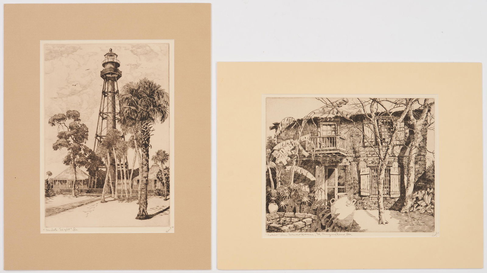 2 Walter Ronald Locke Etchings of Florida Scenes (1 of 19)