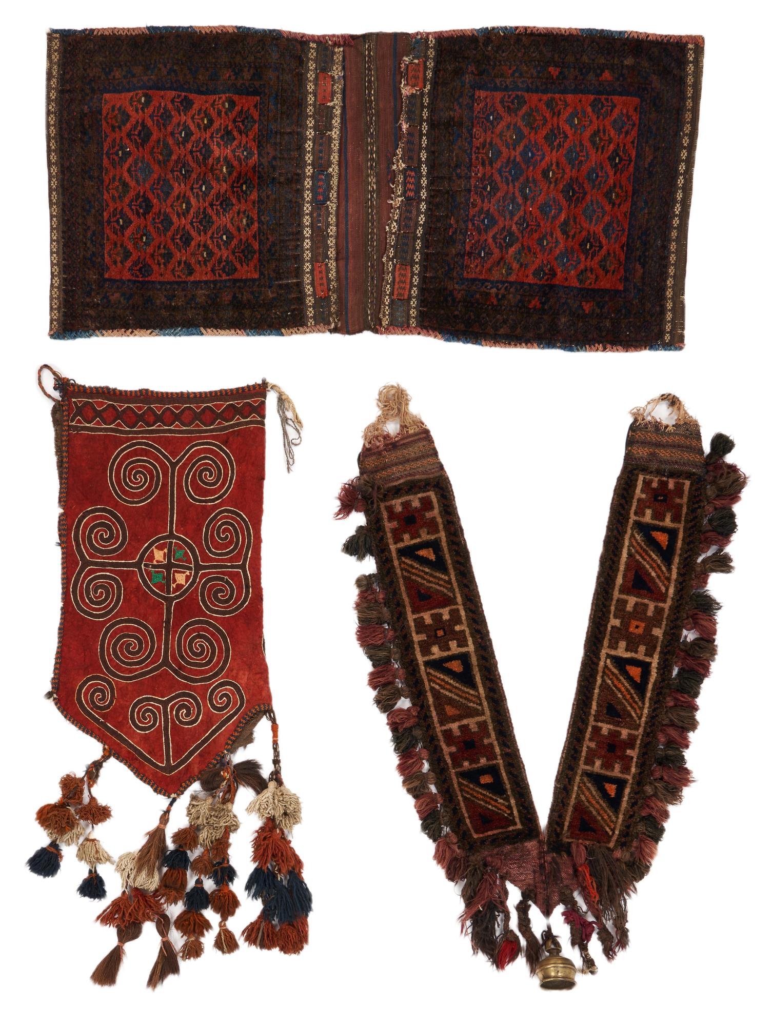 Saddle Bag, Turkmen Hanging, & Camel Collar, 3 Pcs. (1 of 17)