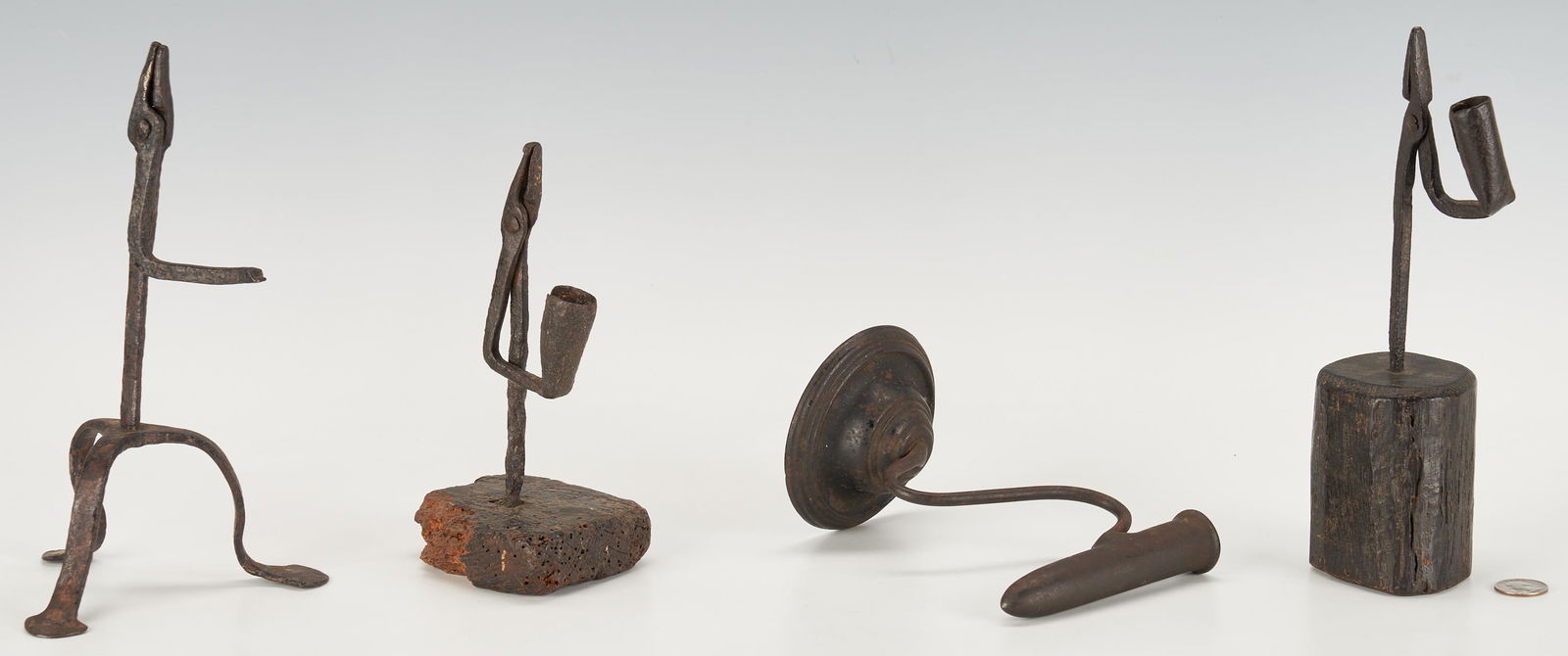 4 Wrought Iron Hearth Items, incl. Iron and Rushlight (1 of 11)