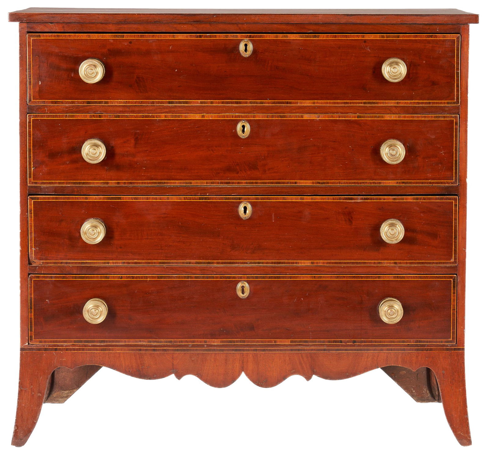 English Hepplewhite Inlaid Mahogany Chest of Drawers (1 of 18)