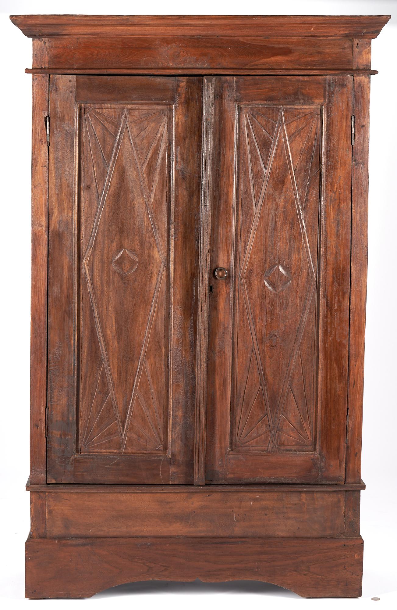 Primitive Walnut Carved Cupboard (1 of 11)