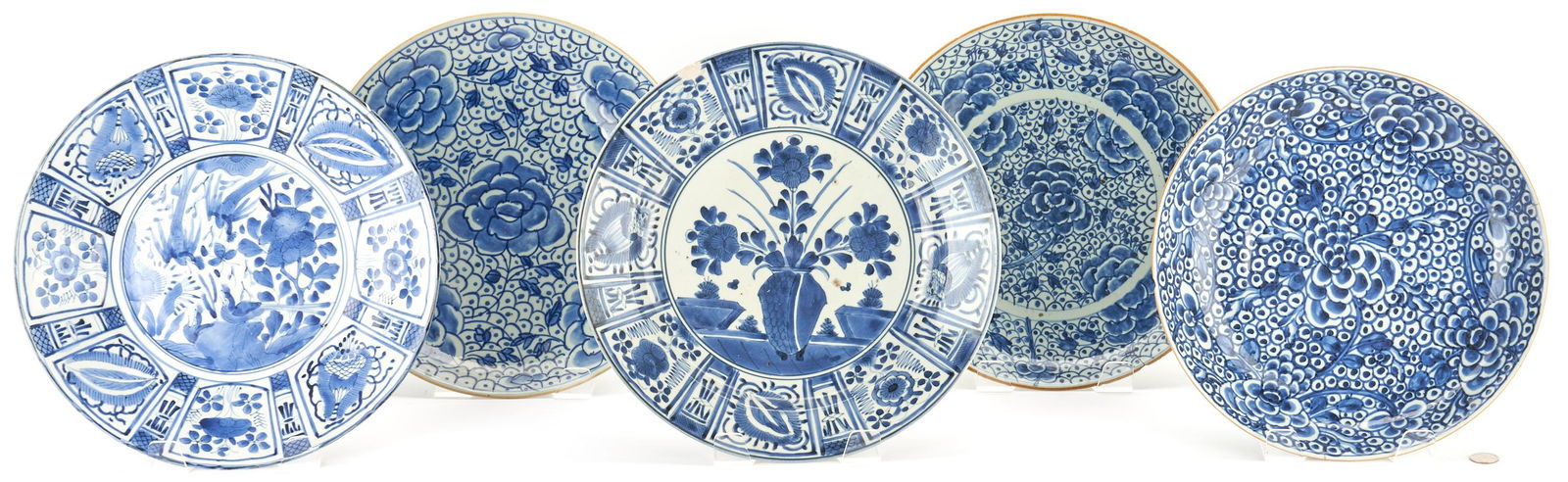 5 Asian Blue & White Porcelain Chargers (1 of 20)