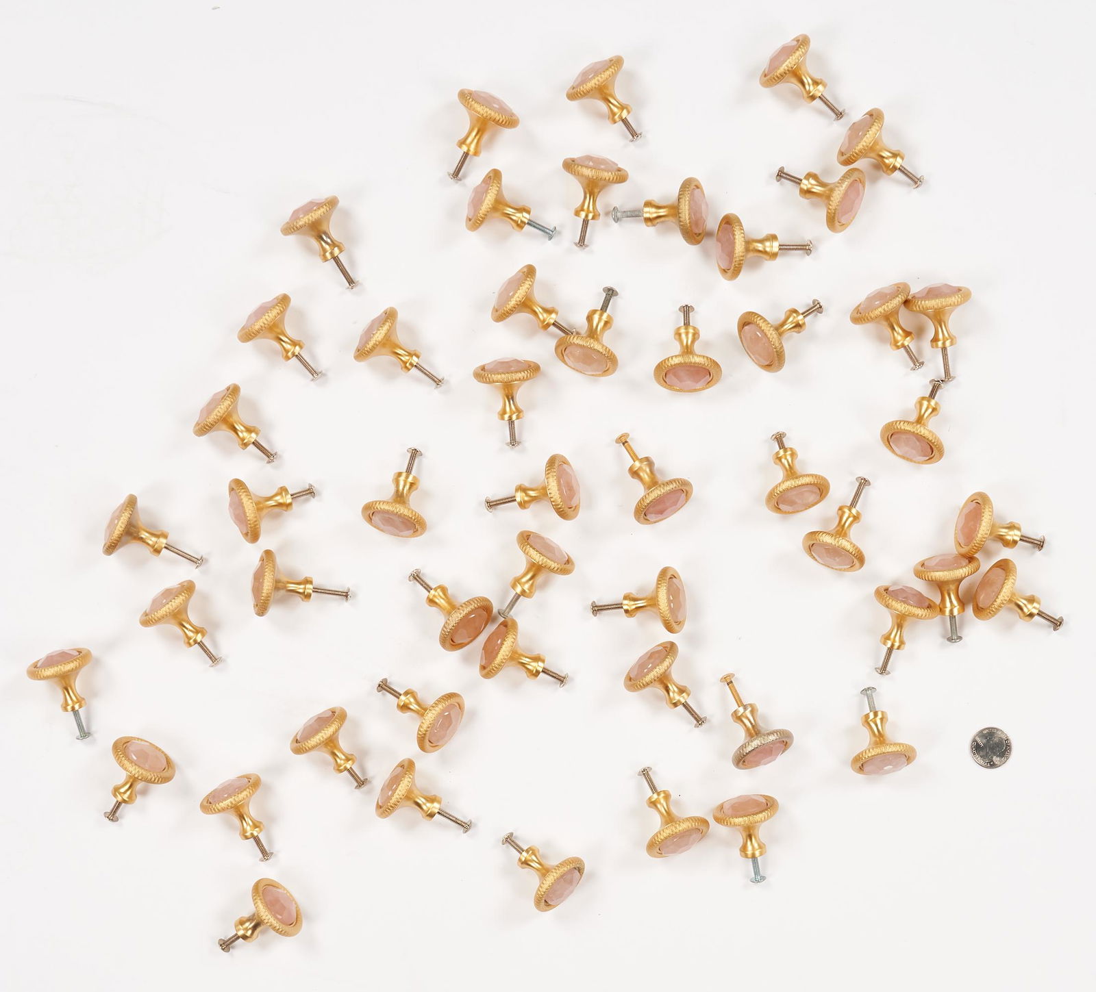 52 Sherle Wagner Knurled Rose Quartz Knobs (1 of 8)