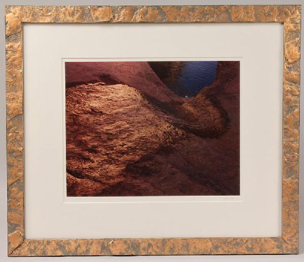 Eliot Porter Framed Photo, Grand Canyon Suite: Eliott Furness Porter, (American, 1901-1990) dye transfer print from the Glen Canyon Portfolio. Titled en verso " Waterslide from Above, Long Canyon, from the Glen Canyon Portfolio". Signed in graphit