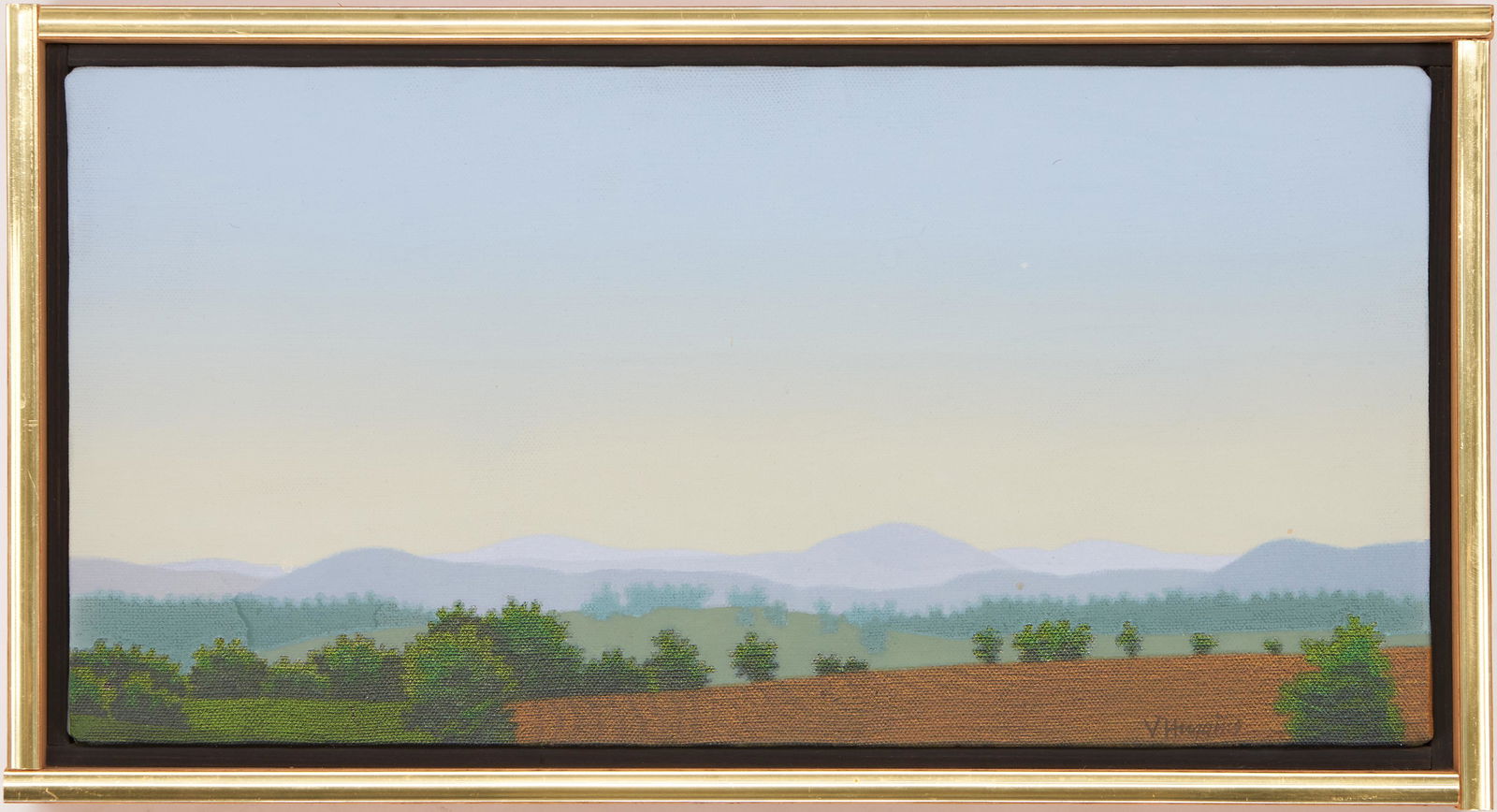 Victor Huggins Acrylic Painting, Modernist Landscape (1 of 7)