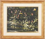 John Chumley Painting, Columbine & Butterflies,
